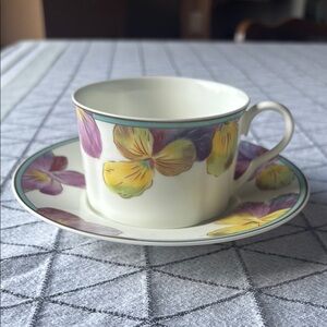 Floral Teacup and Saucer Set